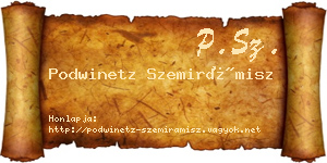 Podwinetz Szemirámisz névjegykártya